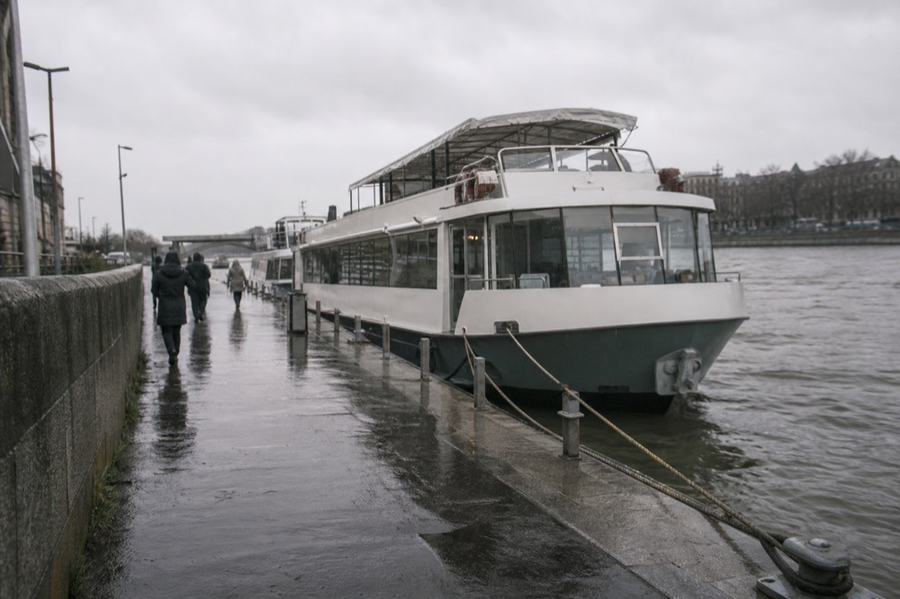 Mahart PassNave cruise boat docked at Vigadó tér with Budapest skyline, no text, no logos, no people